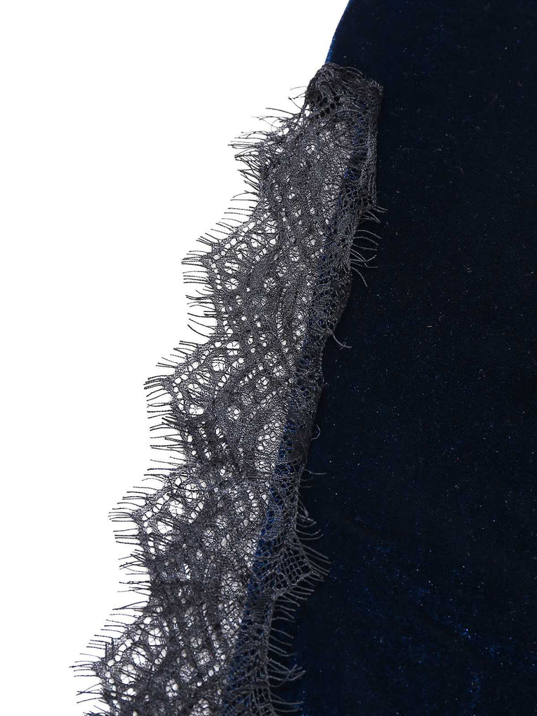 1960er Slip Samt Spitze Nachthemd