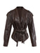 Dunkelkaffee 1970er Leder Gürtel Jacke