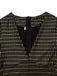 Schwarz 1970er Glockenärmel Sheer Gürtel Disco Kleid