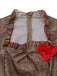 Braun 1960er Halloween Herz Patch Evil Doll Zerfetztes Kleid