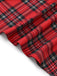 Rot 1950er Plaid Bogen Tief-V Langarm Kleid