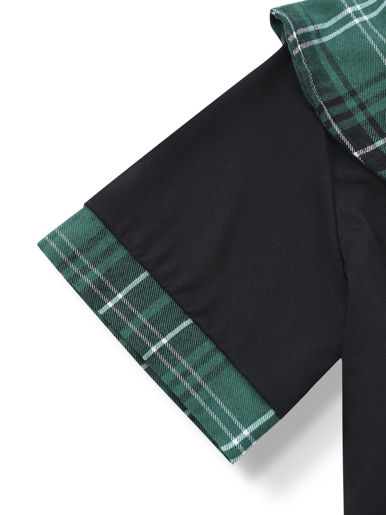 1980er Sexy Schnürung Karo Pyjama Set