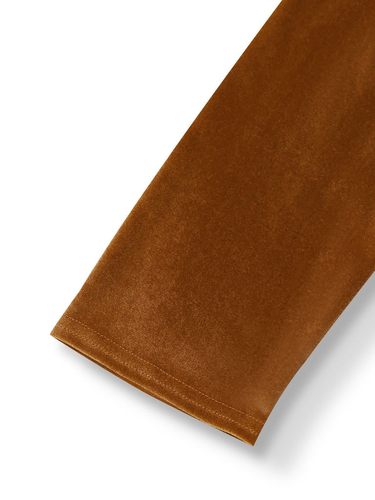 1930er Solide Taste Revers 3/4 Ärmel Kleid