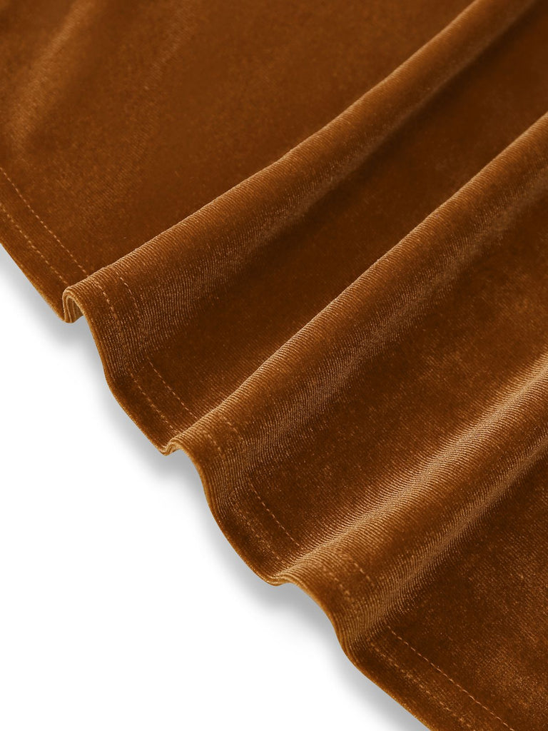 1930er Solide Taste Revers 3/4 Ärmel Kleid