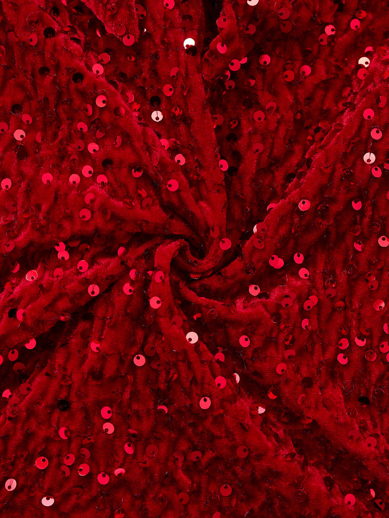 Rot 1960er Weihnachten Pailletten Twisted Kleid Set