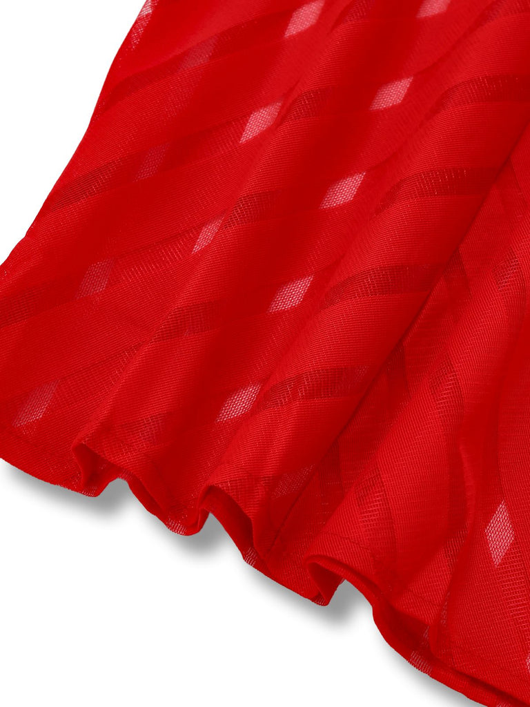 1980er Solide Sheer Netz Streifen Bogen Tie Bluse