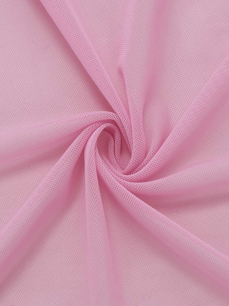 1950er Durchsichtig Ausgestellt Ärmel Gürtel Lang Robe