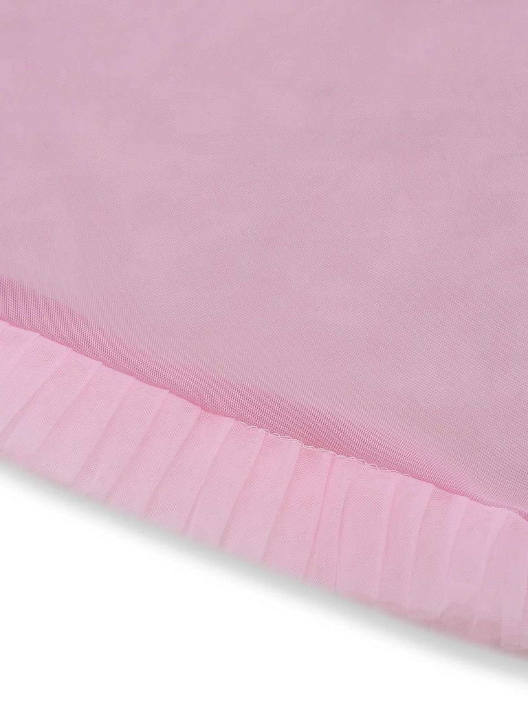 1950er Durchsichtig Ausgestellt Ärmel Gürtel Lang Robe