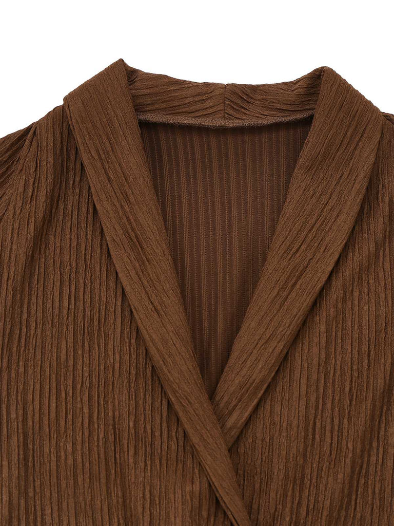 1930er V-Ausschnitt Texturiert Netz Saum Meerjungfrau Kleid