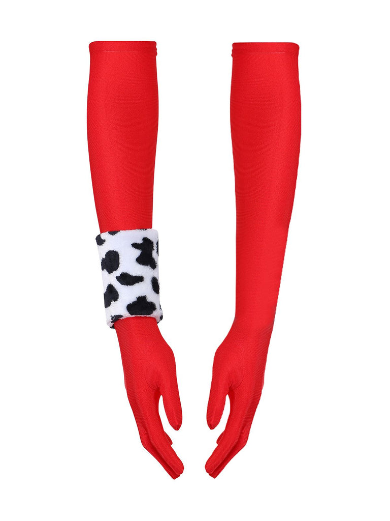 2PCS Weiß & Schwarz 1960er Cruella Dalmatian Kleid & Cape