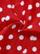 Rot 1980er Polka Dot Kleid & Netz Rock Set
