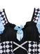 Blau 1960er Alice Puffärmel Apron Kleid