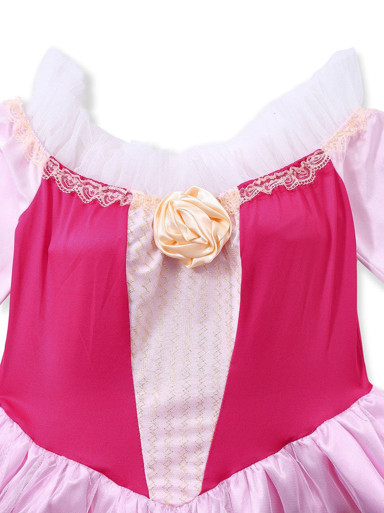 Rosa 1940er Prinzessin Schulterfrei Tüll Party Kleid