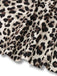 1950er Leopard Plissiertes Breite Träger Kleid