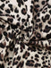 1950er Leopard Plissiertes Breite Träger Kleid
