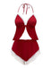 1950er Halter Spitze Satin Pyjama Set