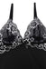 2PCS Schwarz 1950er Samt Spitze Slip Set & Höschen