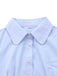 Hellblau 1970er Solide Tailliert Bluse