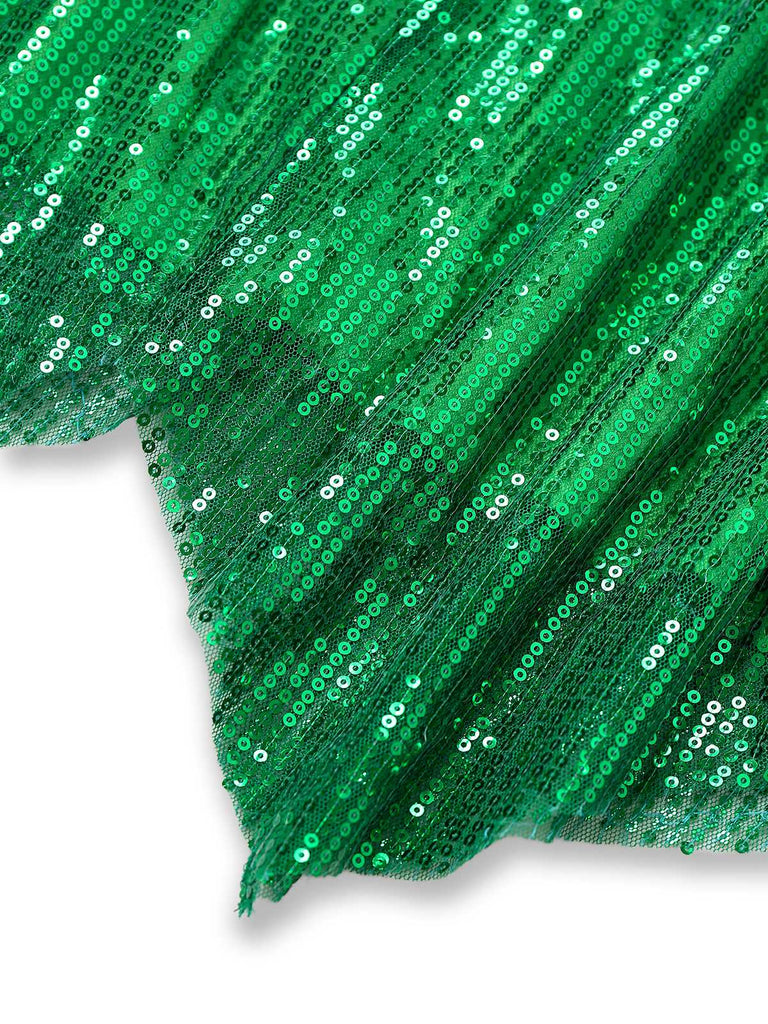 Grün 1970er Funkelnd Fee Kostüm Kleid Mit Flügel