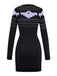 Schwarz 1960er Halloween Dots Geist Pullover Kleid