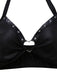 Schwarz 1960er PU Leder Herz Cutout Lingerie 3-Stück Set