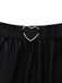 Schwarz 1960er PU Leder Herz Cutout Lingerie 3-Stück Set