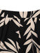 2PCS Schwarz 1970er Halter Rückenfrei Botanisch Streifen Top & Weites Bein Hose