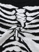 Schwarz 1950er Halloween Skeleton Druck Strick Pullover