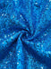 Blau 1970er Solide Pailletten Elsa Cape & Kleid