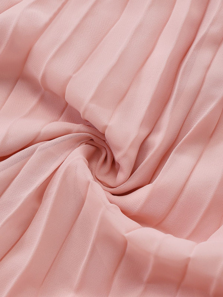 1930er Solide Plissiertes Riemchen Abend Kleid