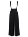 2PCS Schwarz 1930er Streifen Krawattenkragen Rüschenärmel Bluse & Hose