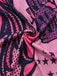 Rosa 2000er Slip Spitze Besatz Comic Druck Kleid