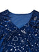 Blau 1970er Halloween Magician Cosplay Schlitz Kleid Mit Hut