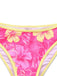 Braun 1960er Blumen Druck Bindefront Geschichtet Bikini Set