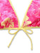 Braun 1960er Blumen Druck Bindefront Geschichtet Bikini Set