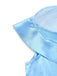 Blau 1940er Satin Netz Gremium Peter-Pan-Kragen Kleid