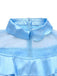 Blau 1940er Satin Netz Gremium Peter-Pan-Kragen Kleid