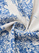 Hellblaues 50er Raffkleid mit Porzellan-Print und V-Ausschnitt