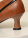 Retro Bogen PU Rundspitze Blockabsatz Schuhe