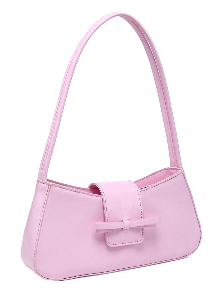 Vintage Leder Bogen Baguette Tasche