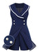 Marineblau 1950er Matrosen-Kragen Romper-with-detail