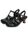 Mary-Jane-Pumps mit Cut-out und Blockabsatz