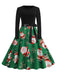 1950er Weihnachten Patchwork Langarm Kleid