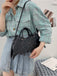 Retro Schwarz Halloween Fledermausform Spinnennetz Handtasche