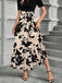 Beige 1930er Blumen Silhouette A-Line Rock