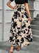 Beige 1930er Blumen Silhouette A-Line Rock