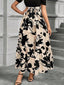 Beige 1930er Blumen Silhouette A-Line Rock