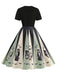 1950er Halloween Spinnennetz Druck Patchwork Kleid