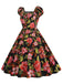 1950er Blumen Hepburn Elegant Vintage Kleid