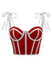 1940er Schnürung Bogen Netz Korsett Crop Camisole